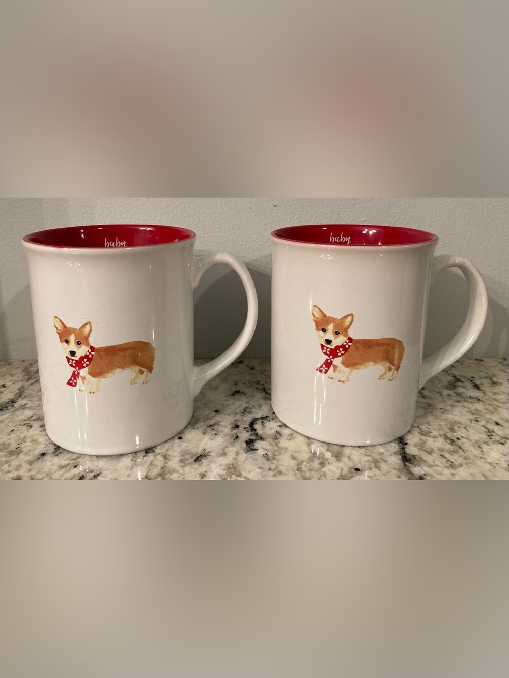 Fringe Studio “Baby it's Cold Outside” Ceramic Corgi Mugs